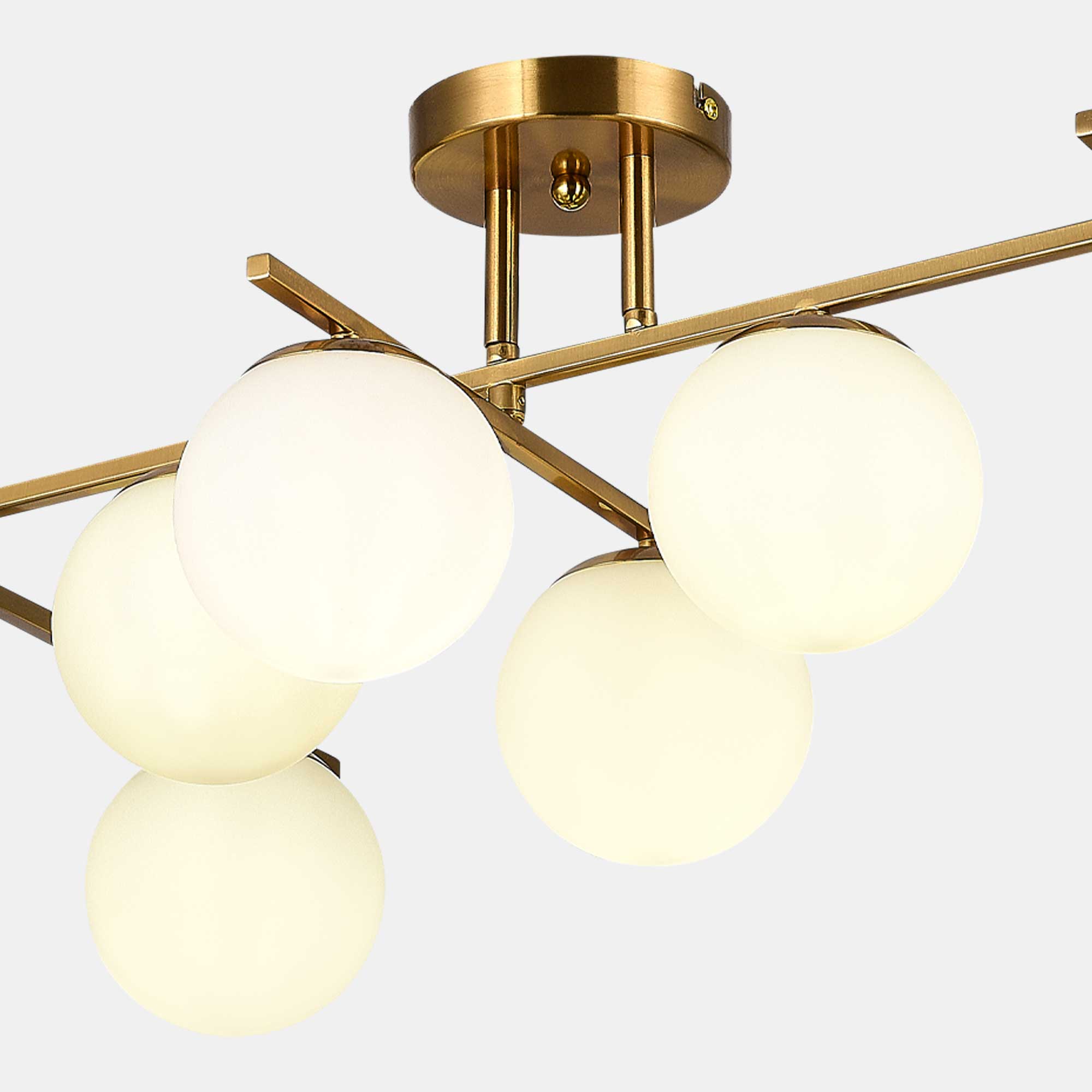 картинка SLE1195-302-07 Светильник потолочный Латунь/Белый E14 7*40W