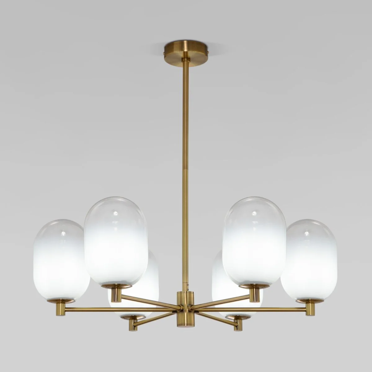 картинка Потолочный светильник со стеклянными плафонами 60161/6 латунь