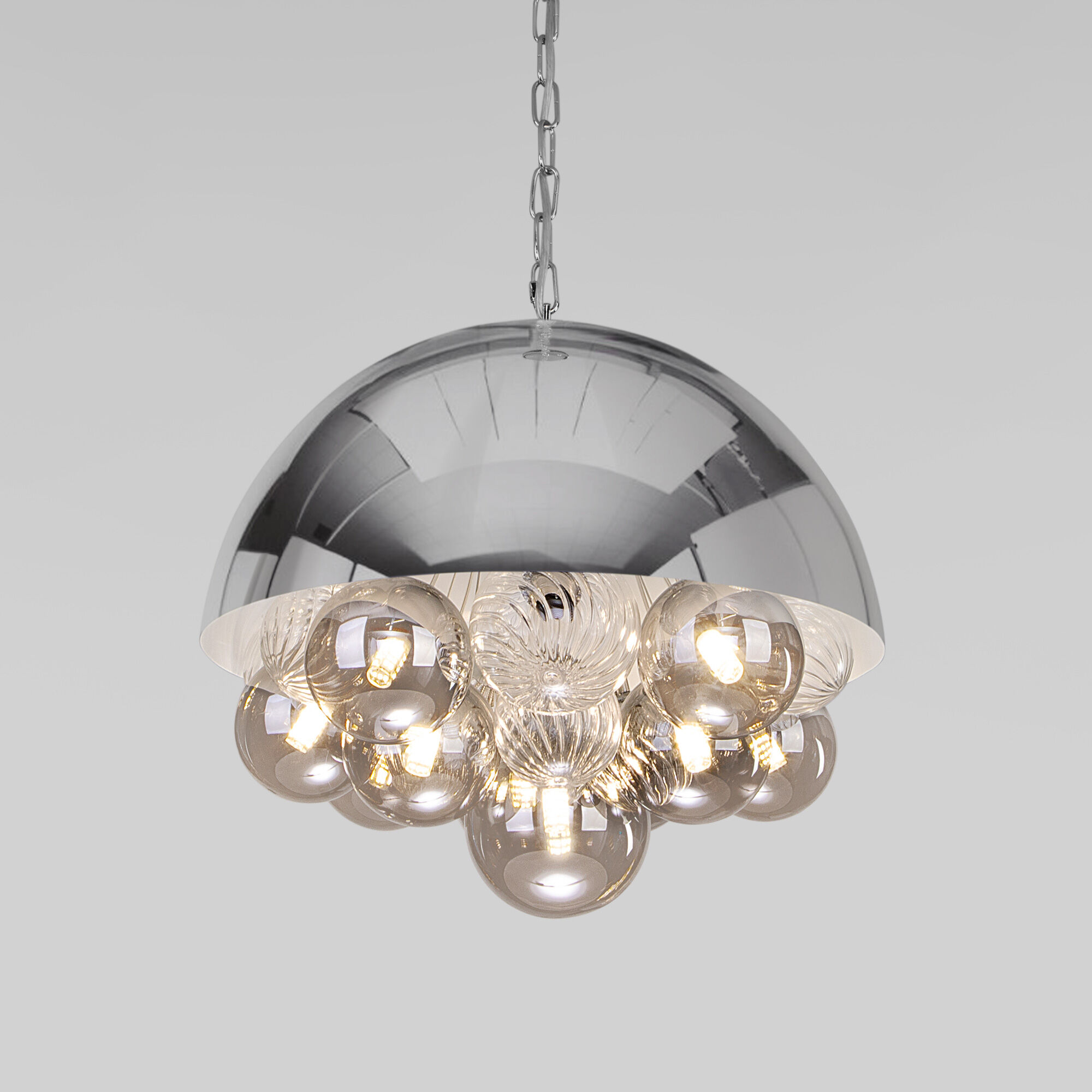 картинка Подвесной светильник со стеклянными плафонами 30178 хром