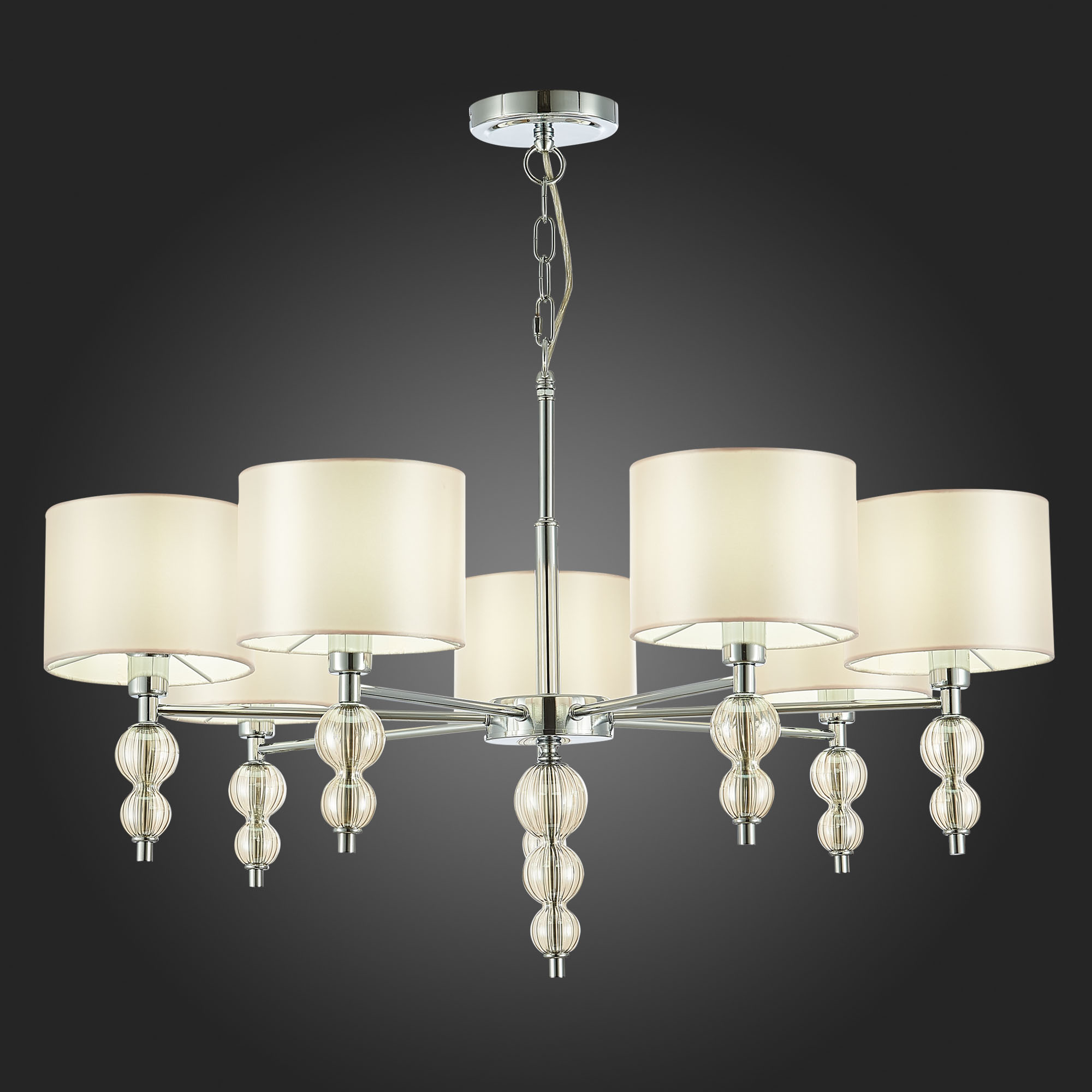 картинка SLE105703-07 Светильник подвесной Хром/Светло-бежевый E14 7*40W