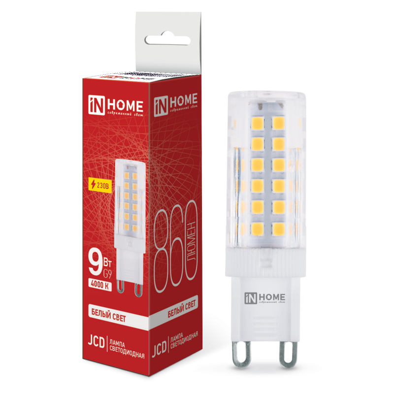 картинка Лампа светодиодная LED-JCD 9Вт 230В G9 4000К 860Лм IN HOME