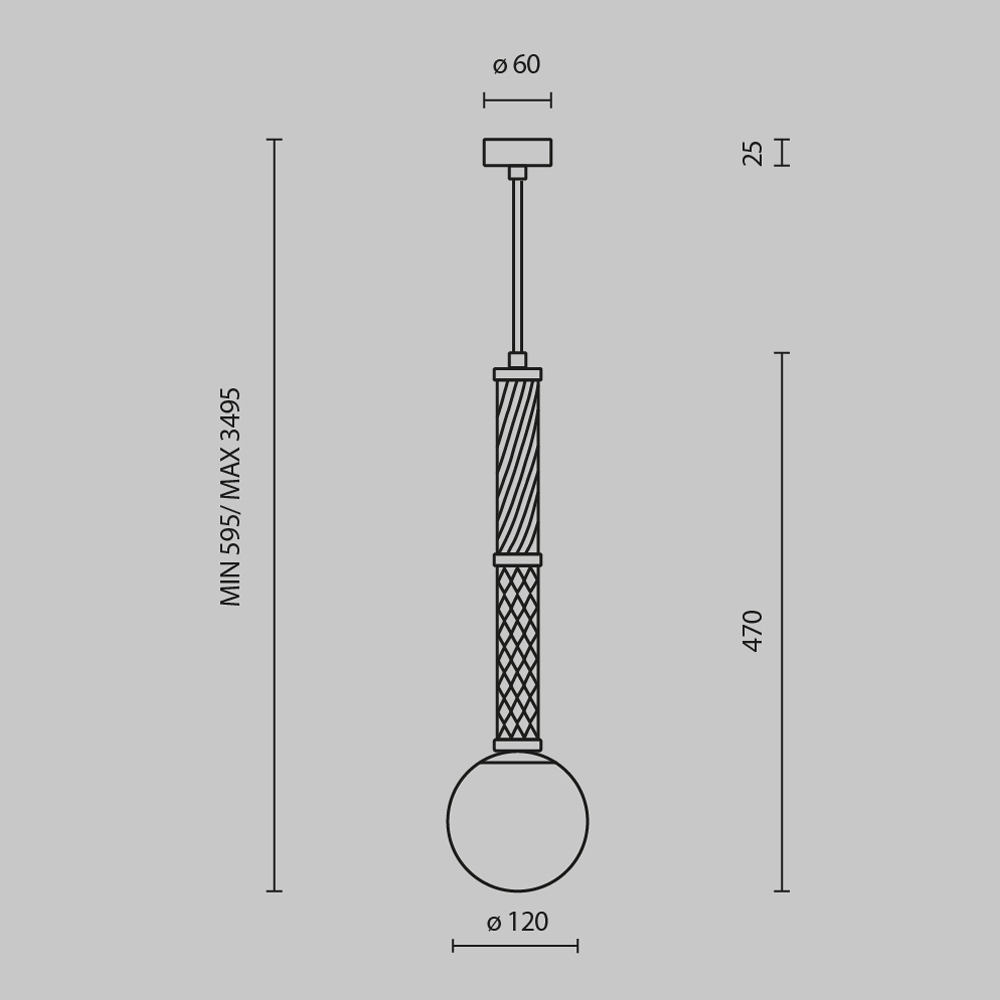 картинка Подвесной светильник Maytoni MOD287PL-01BS1