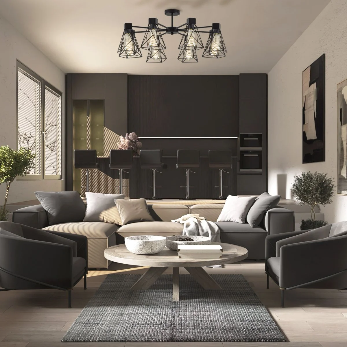 картинка Потолочная люстра в стиле лофт 70107/8 черный