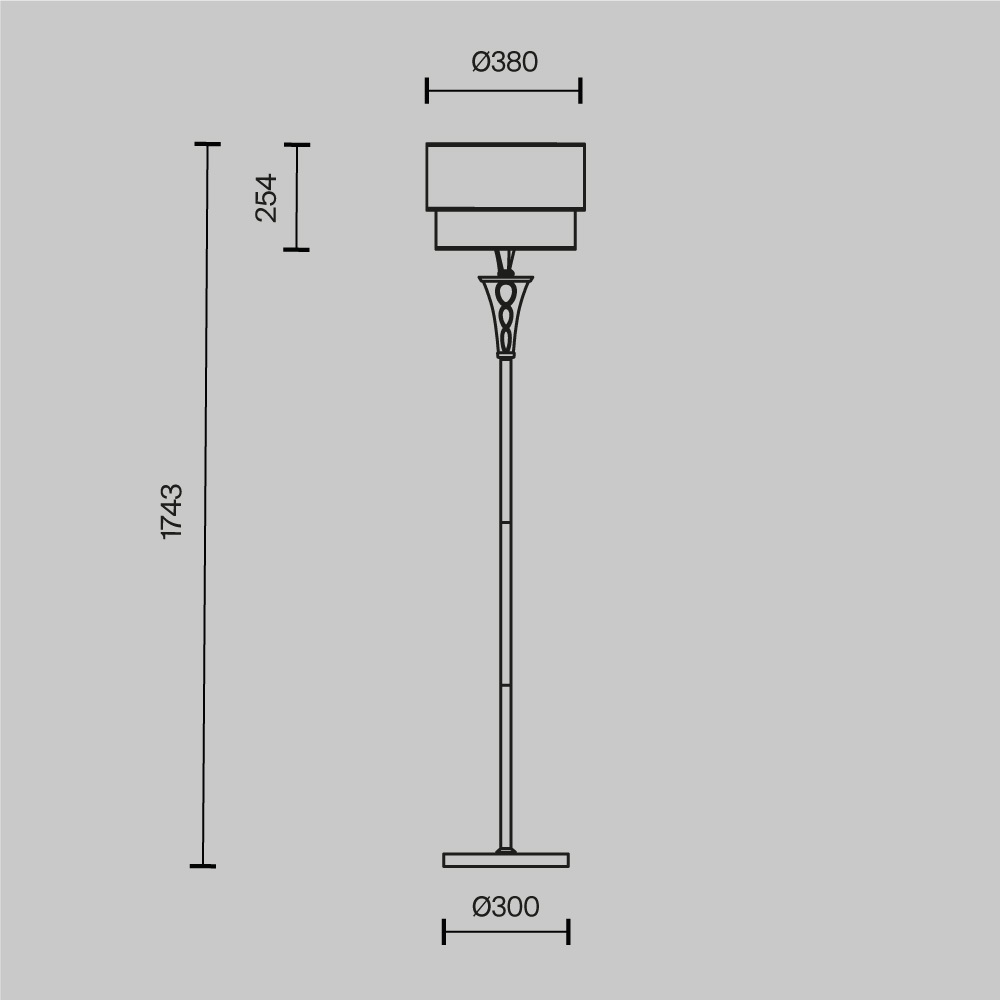 картинка Напольный светильник (торшер) Maytoni H311-FL-01-G