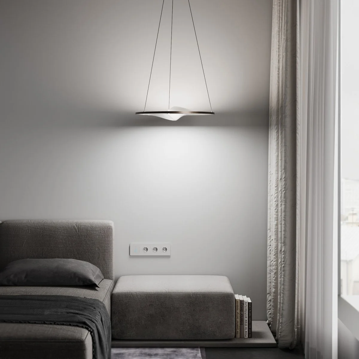 картинка Подвесной светодиодный светильник 40027/1 LED серый