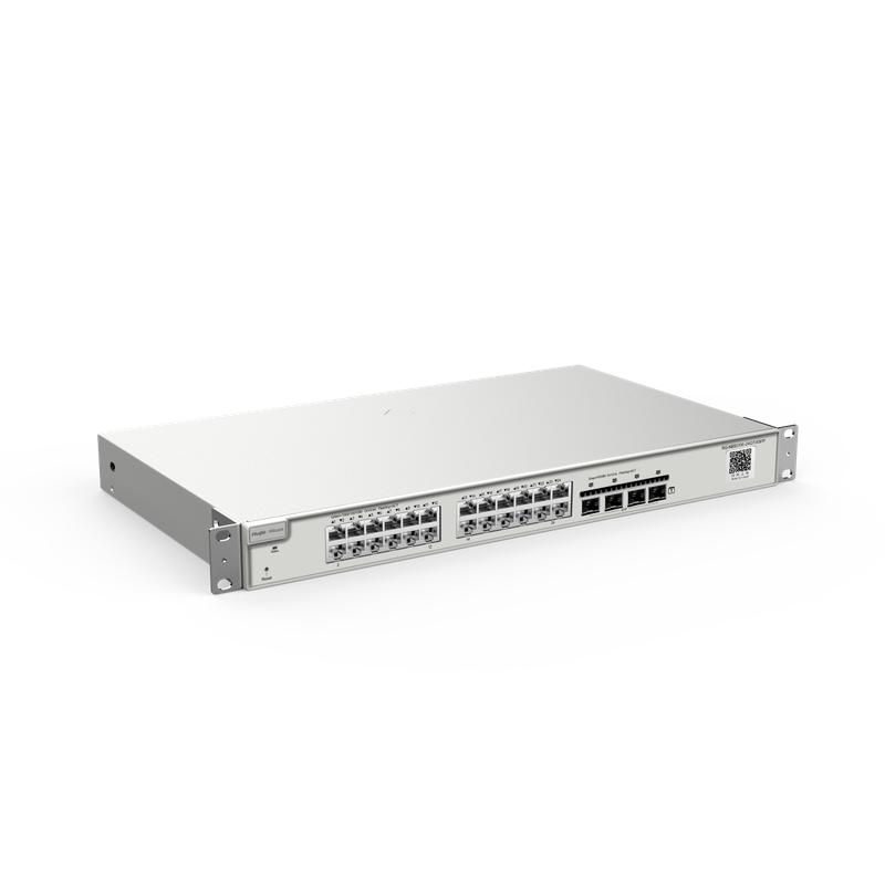 картинка Коммутатор L2+ 24х1Гб/с+4хSFP+метал. корпус крепления в стойку статическая маршрутизация Ruijie RG-NBS5200-24GT4XS