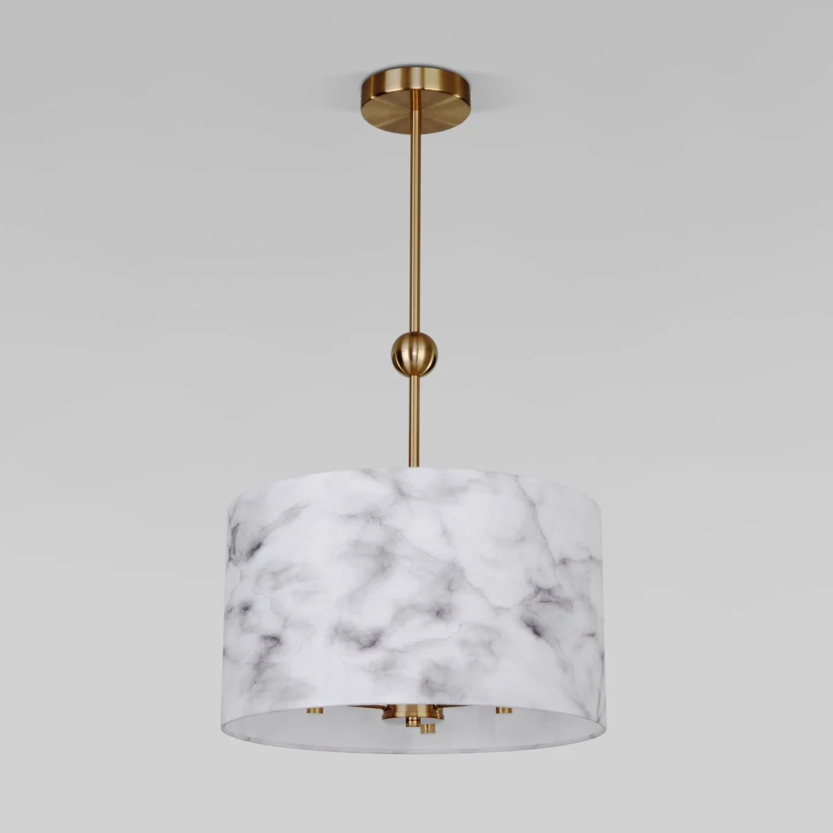 картинка Потолочный светильник с тканевыми абажурами 60174/3 латунь