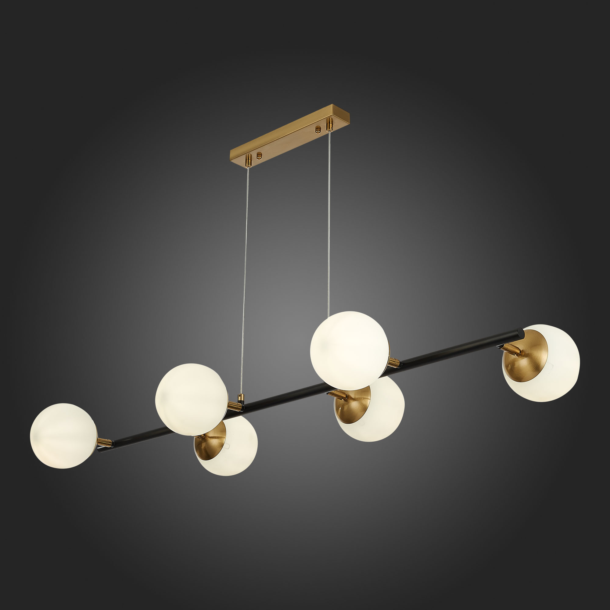 картинка SLE220403-06 Светильник подвесной Черный, Латунь/Белый E27 6*60W