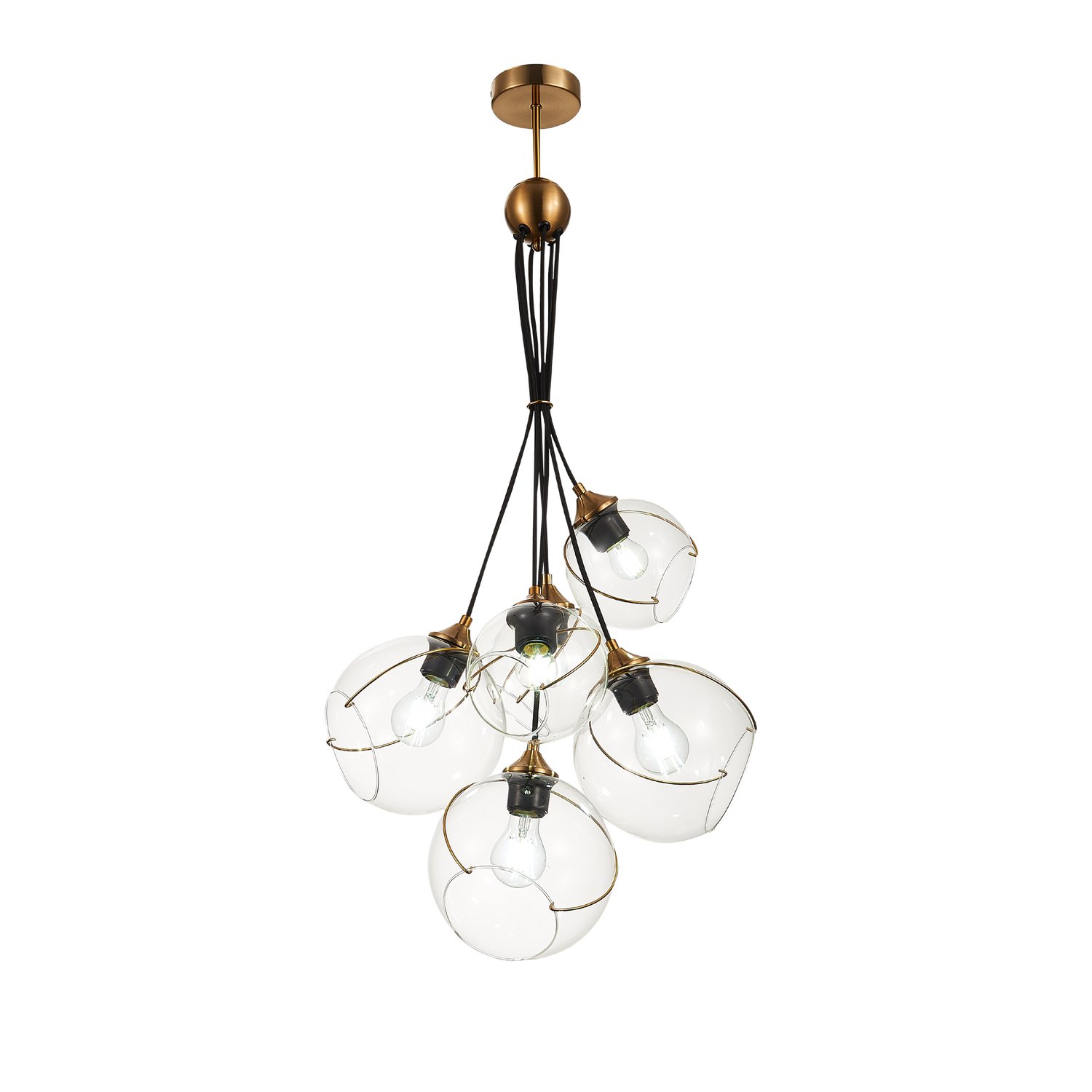 картинка SLE103103-06 Светильник подвесной Золотистый/Прозрачный E27 6*60W