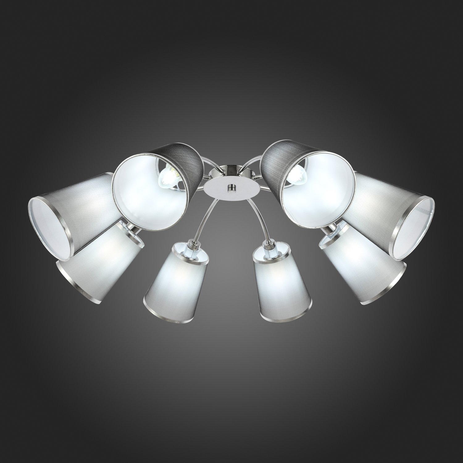 картинка SLE103002-08 Светильник потолочный Хром/Черный E14 8*40W