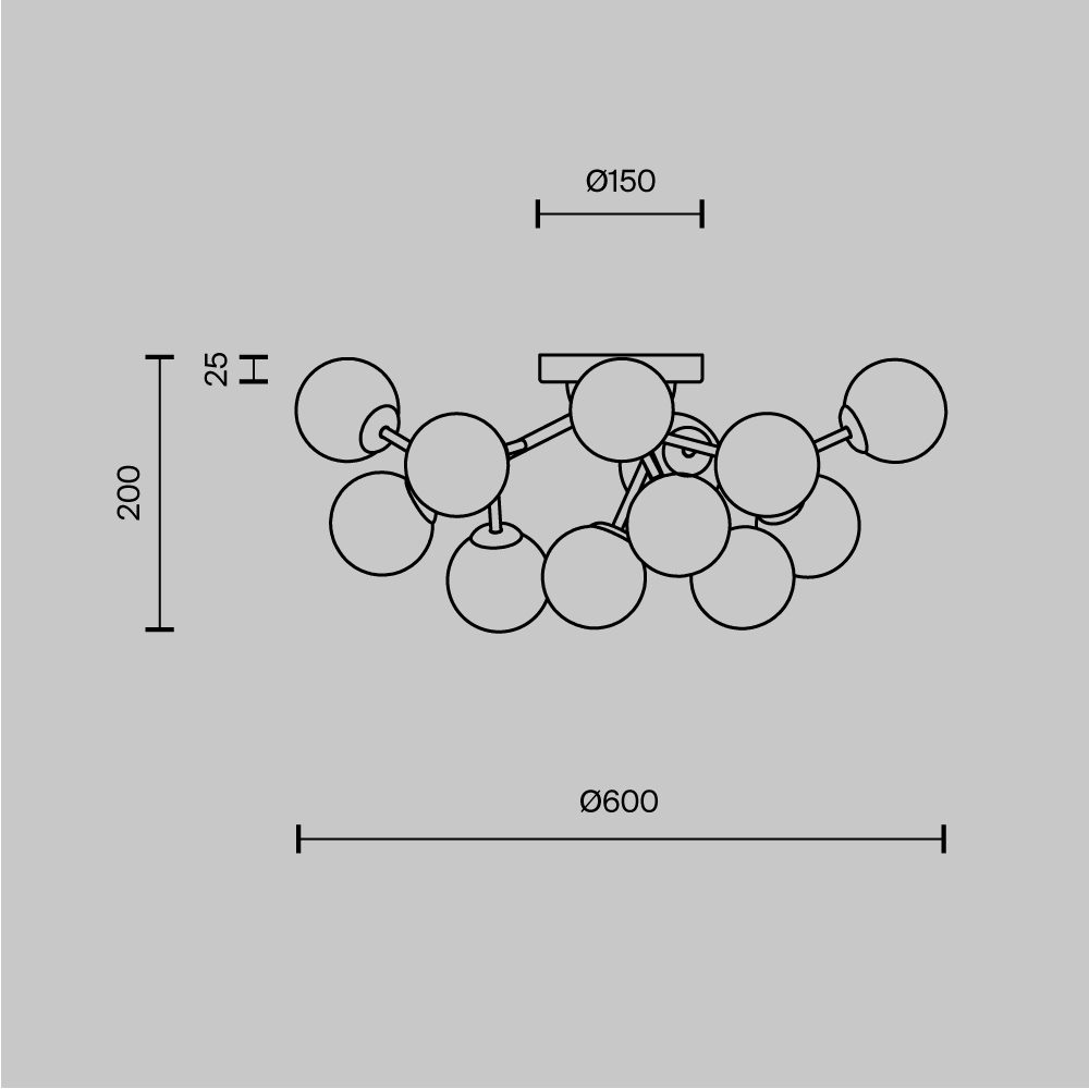 картинка Потолочный светильник Maytoni MOD545CL-12BS