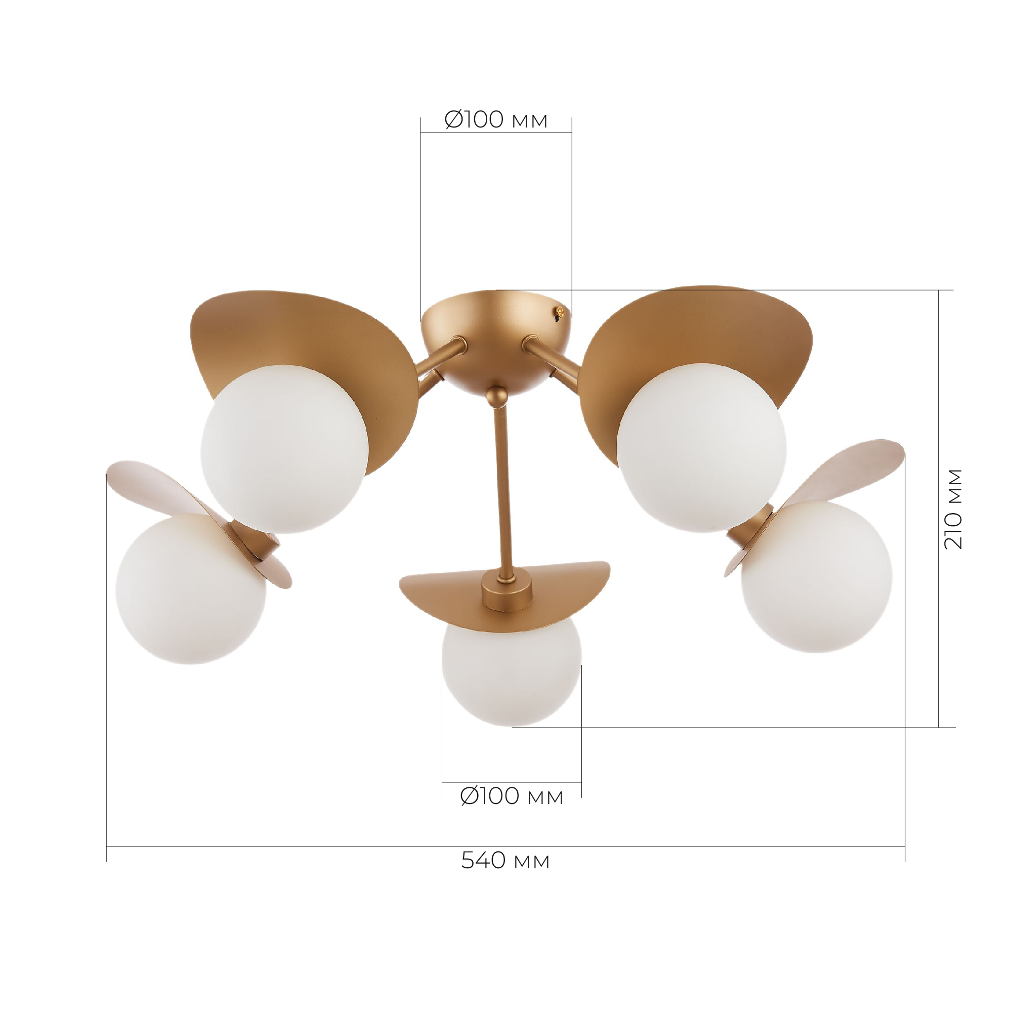 картинка SLE220502-05 Светильник потолочный Золотистый/Белый G9 5*5W