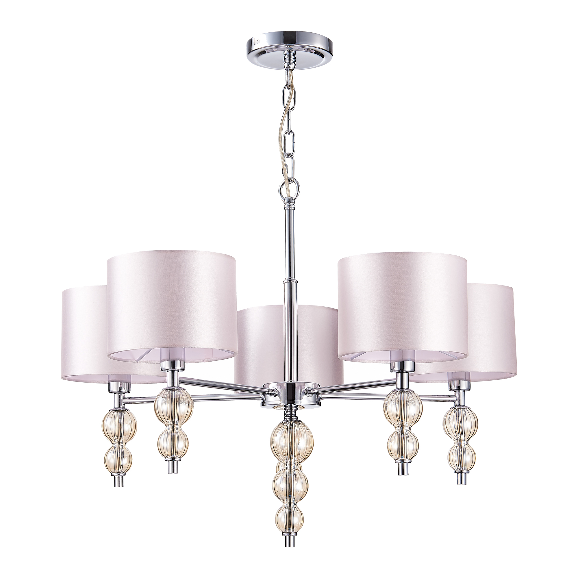 картинка SLE105703-05 Светильник подвесной Хром/Светло-бежевый E14 5*40W