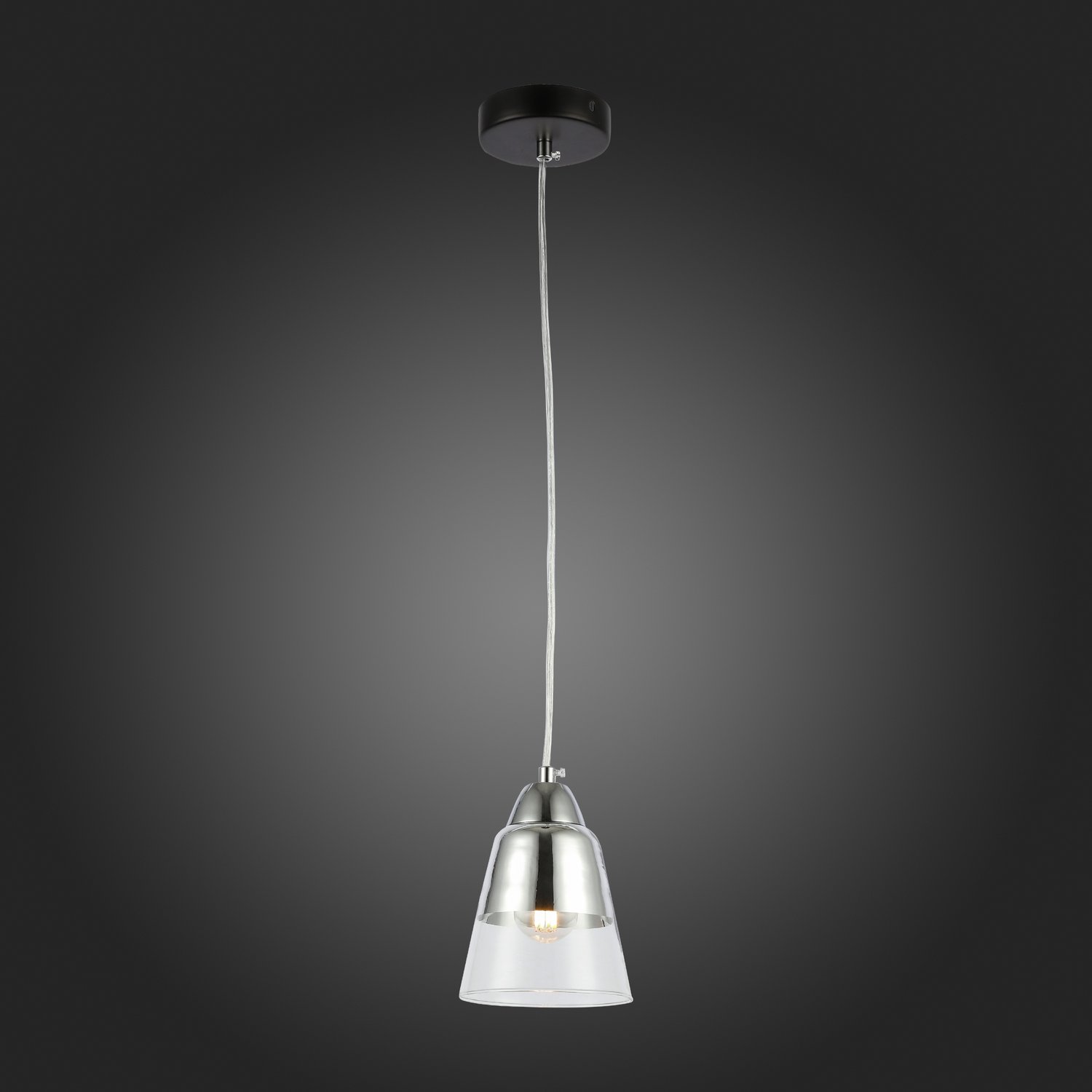 картинка SLE102903-01 Подвес Черный, Хром/Прозрачный E27 1*40W