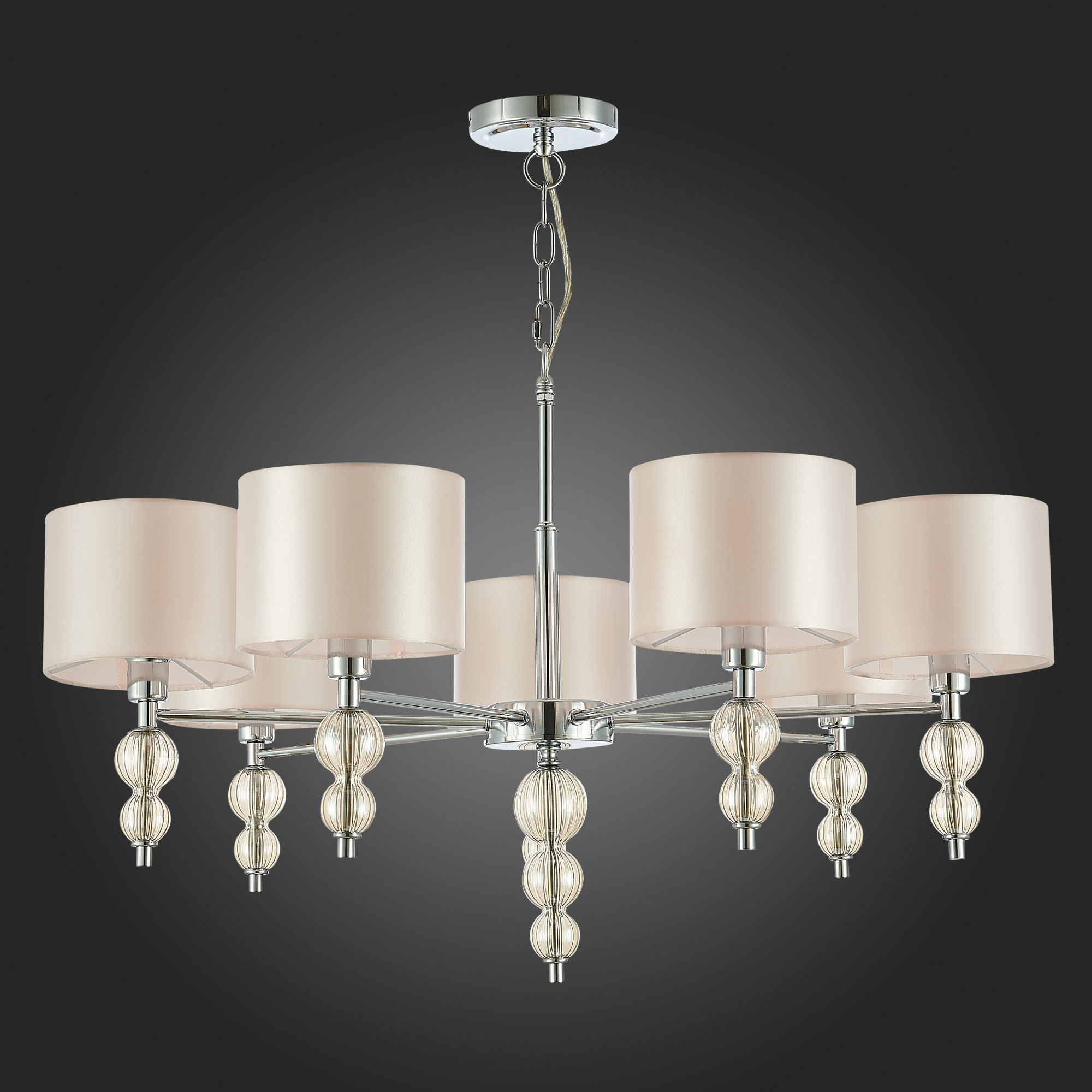 картинка SLE105703-07 Светильник подвесной Хром/Светло-бежевый E14 7*40W