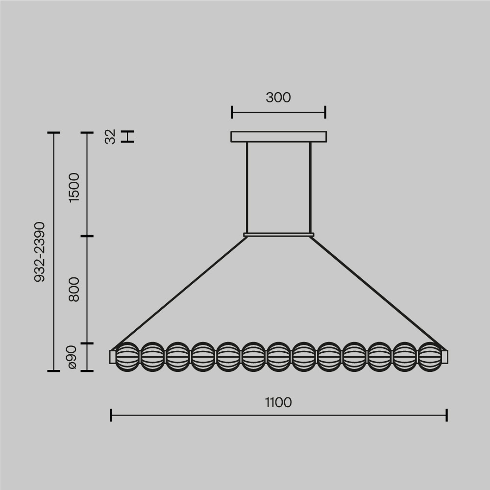 картинка Подвесной светильник Maytoni MOD555PL-L18G3K