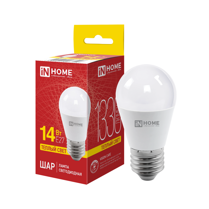 картинка Лампа светодиодная LED-ШАР-VC 14Вт 230В E27 3000K 1330Лм IN HOME