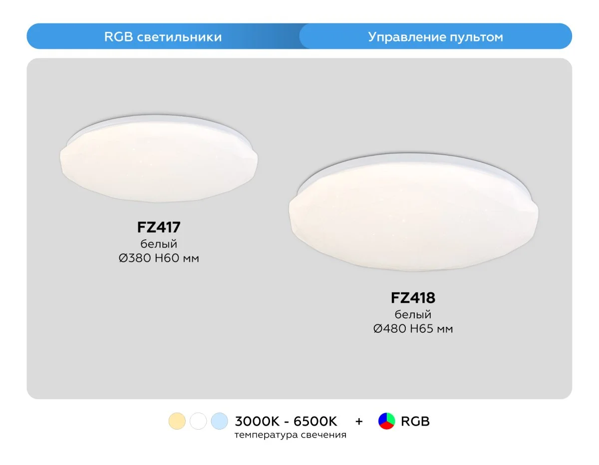 картинка Светодиодный светильник RGB с пультом управления