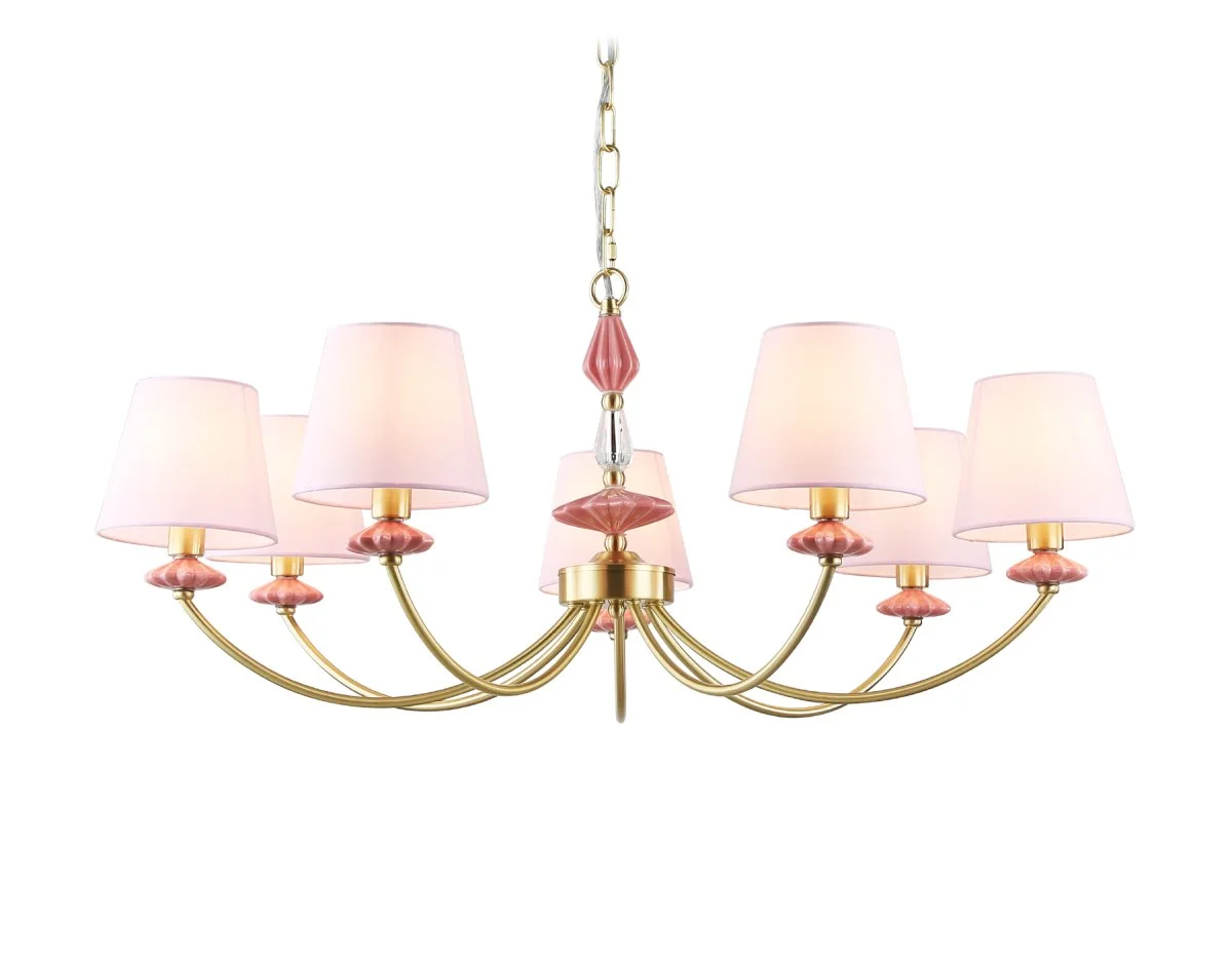 картинка Подвесная люстра с абажуром и декором из керамики LH75025