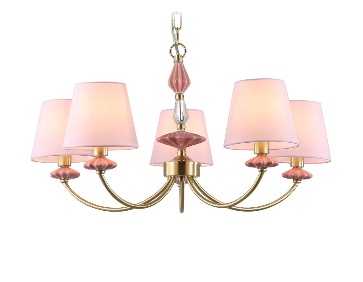 картинка Подвесная люстра с абажуром и декором из керамики LH75024