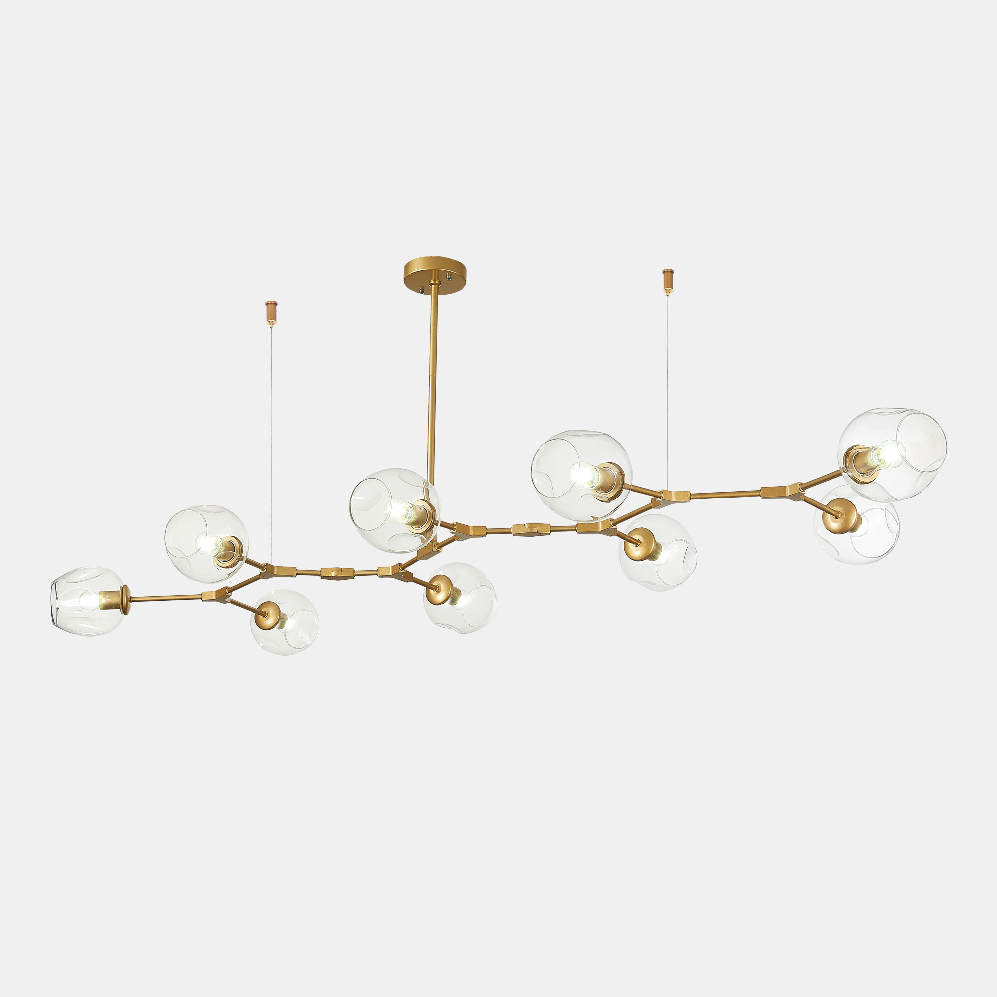 картинка SLE154823-09 Светильник подвесной Золотистый/Прозрачный E27 9*40W