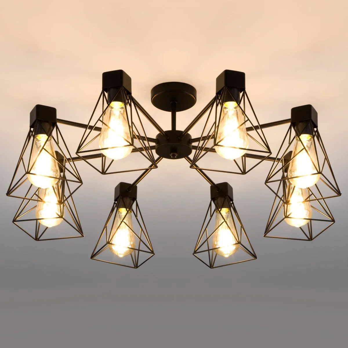 картинка Потолочная люстра в стиле лофт 70107/8 черный