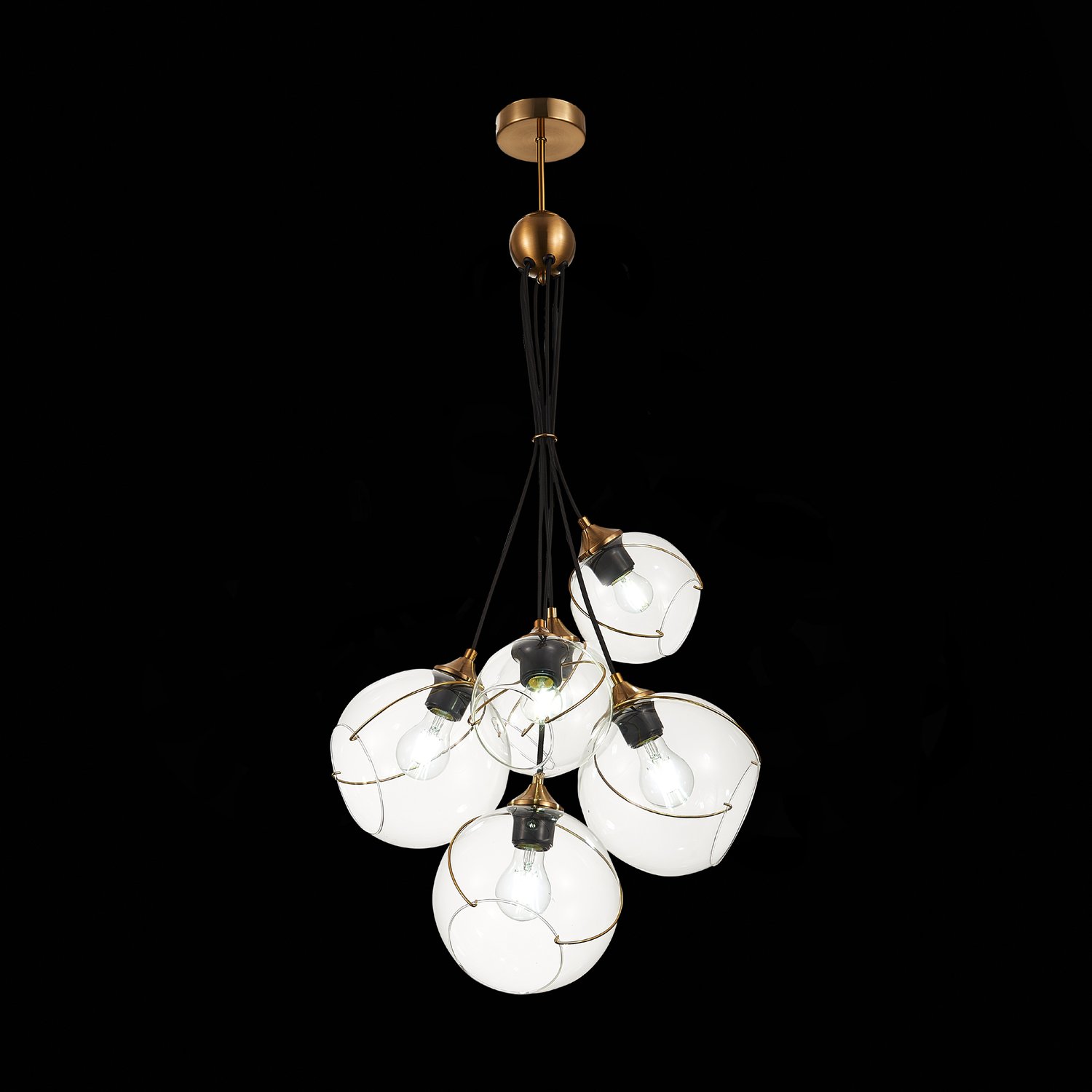 картинка SLE103103-06 Светильник подвесной Золотистый/Прозрачный E27 6*60W