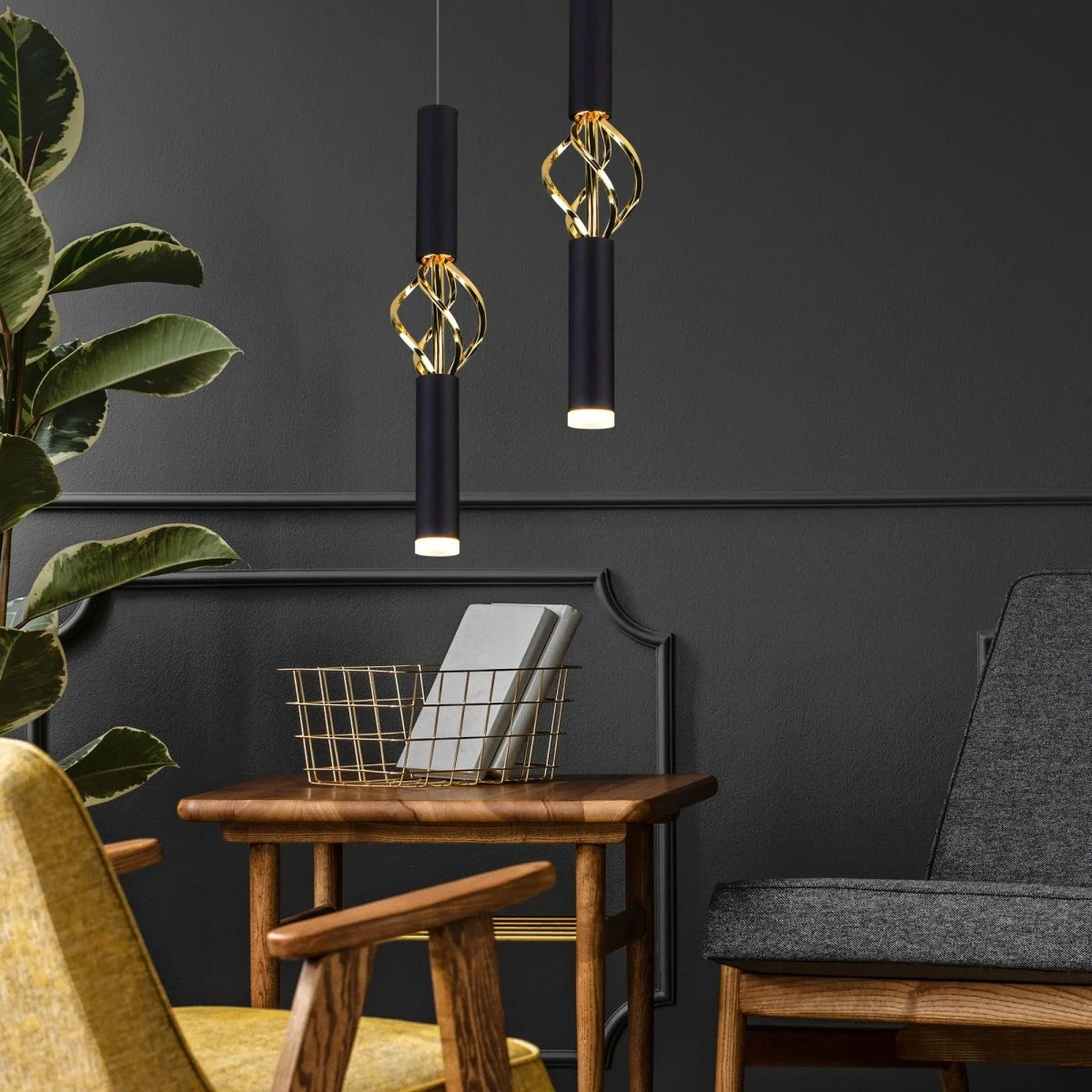 картинка Подвесной светодиодный светильник 50191/1 LED черный/золото