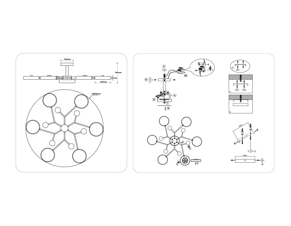 картинка Люстра светодиодная на штанге FL4866
