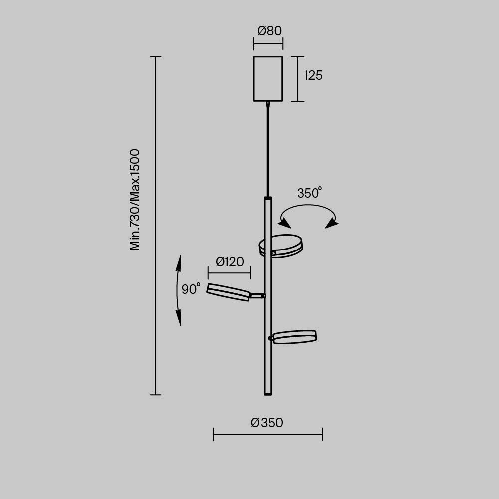 картинка Подвесной светильник Maytoni MOD070PL-L18B3K