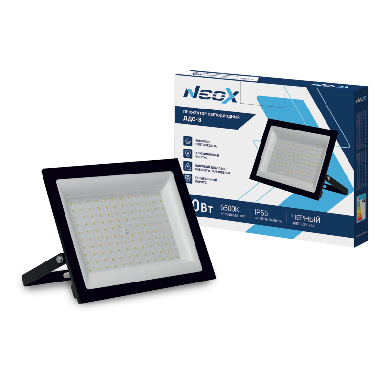 картинка Прожектор светодиодный ДДО-8 70Вт 230В 6500К 7000Лм 100лм/Вт IP65 черный NEOX