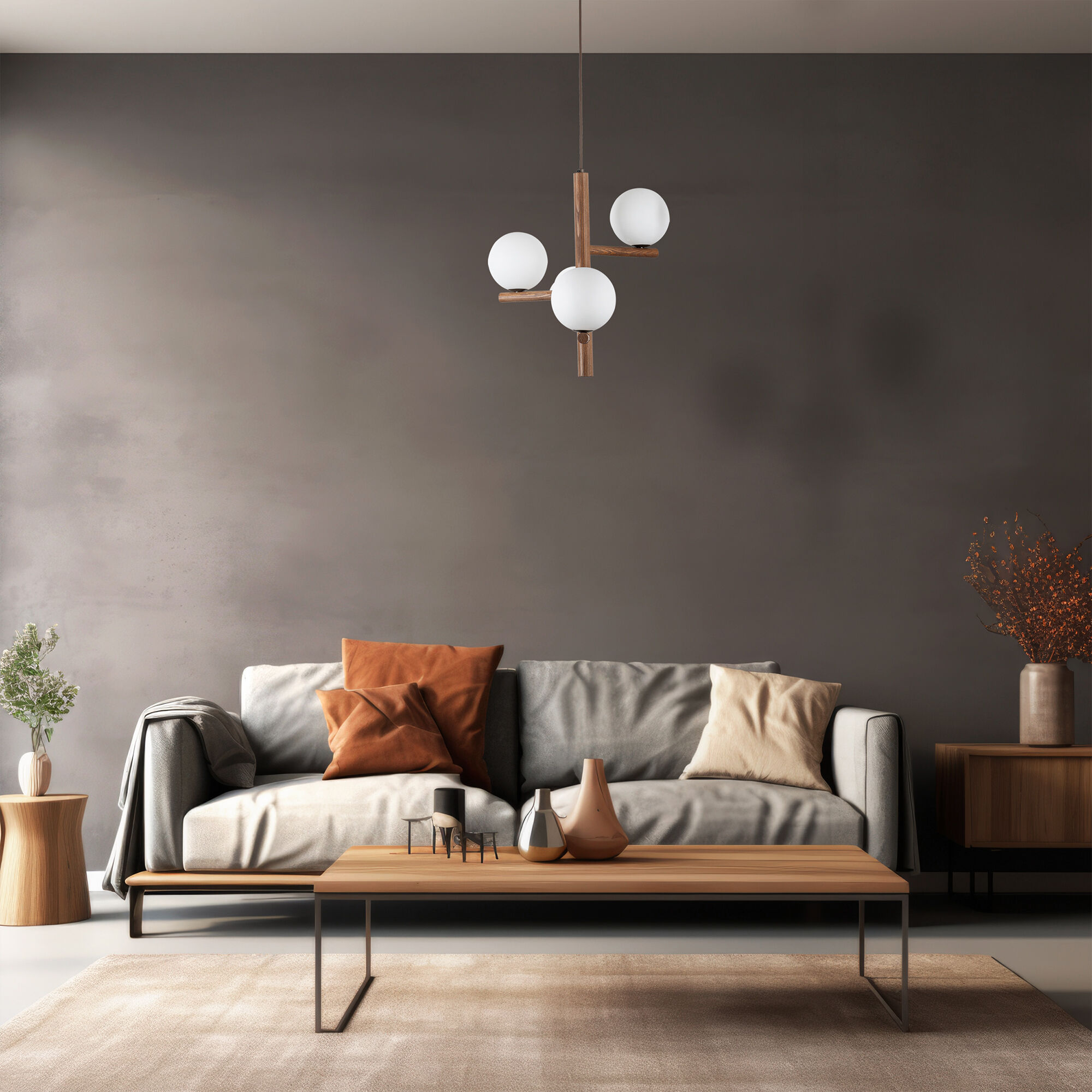 картинка Подвесной светильник со стеклянными плафонами 10271 Estera Wood