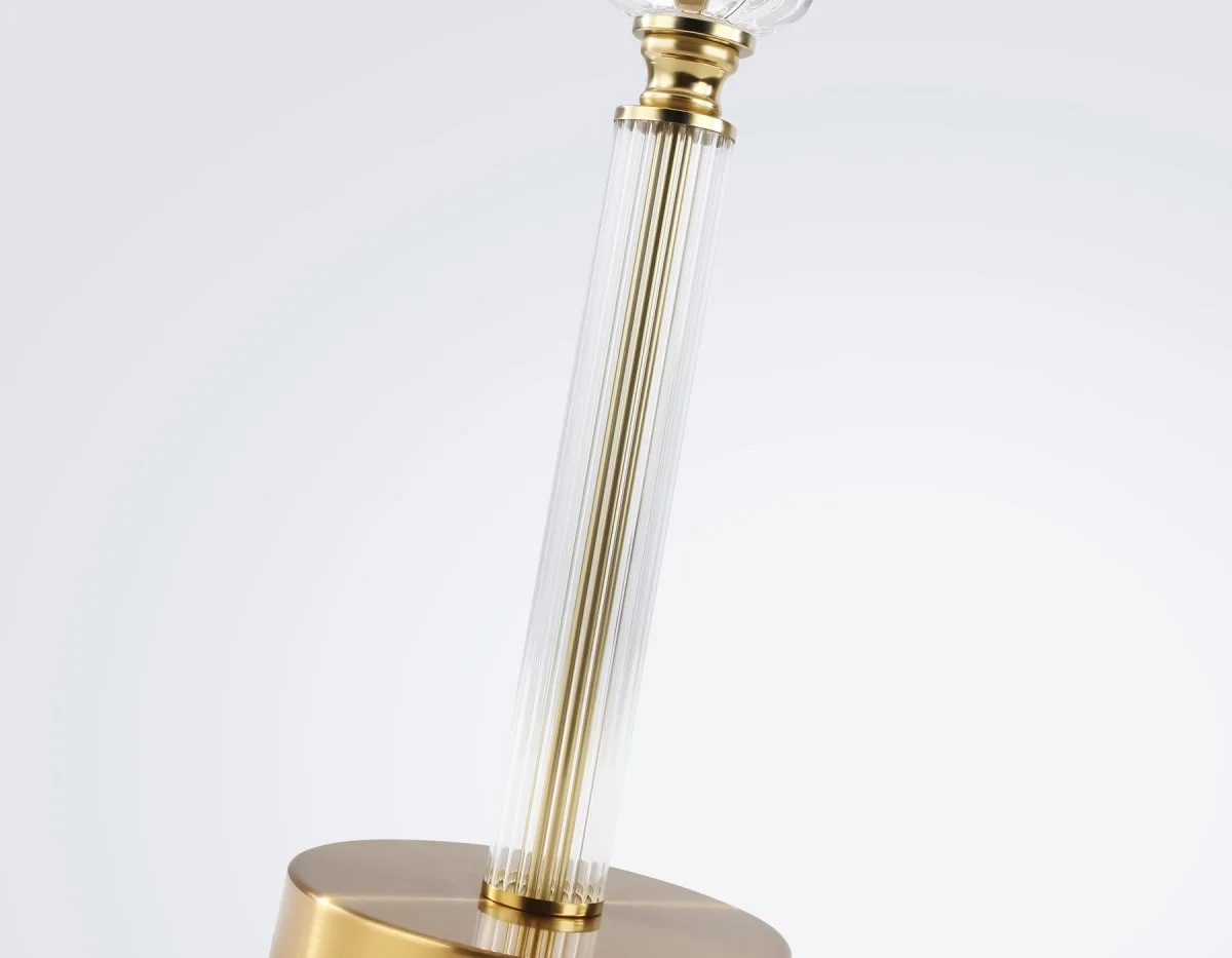 картинка Настольная лампа с абажуром и хрусталем LH71027