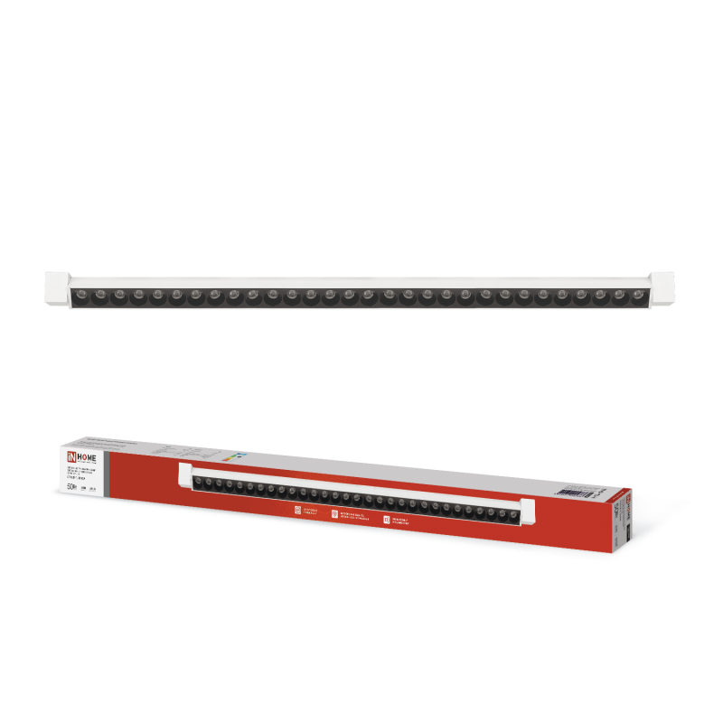 картинка Светильник трековый линейный светодиодный поворотный LTR-02R-TL 50Вт 4000К 5000Лм 870мм IP40 24 градуса белый серии TOP-LINE IN HOME