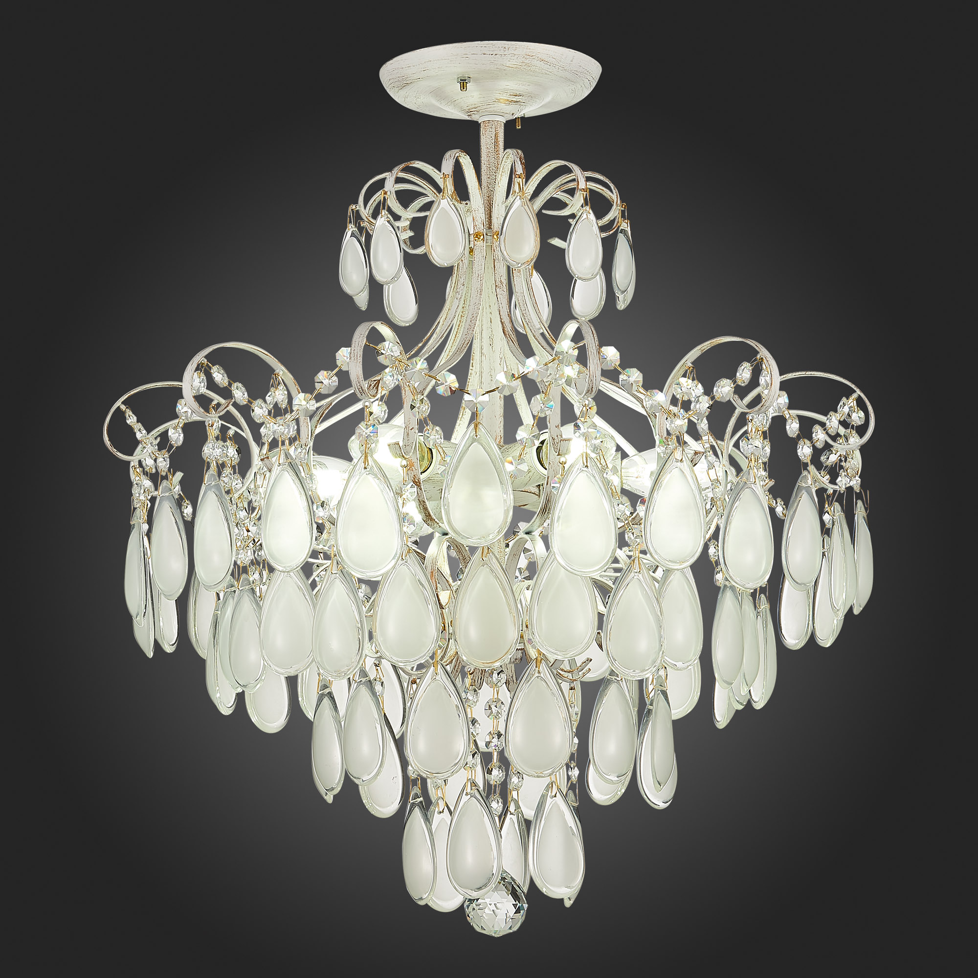 картинка SLE160302-06 Светильник потолочный Золотистый/Белый матовый E14 6*60W