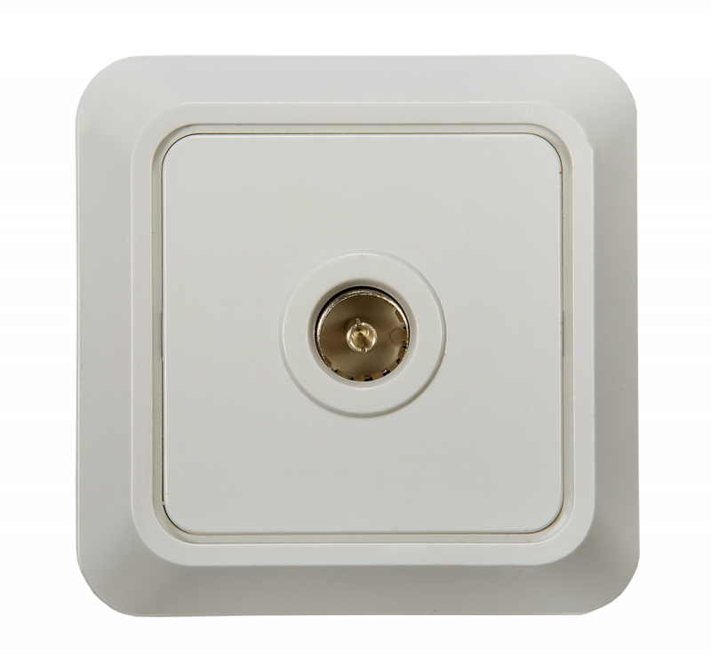 картинка Розетка телевизионная BOLLETO белая накладная 7027 IN HOME