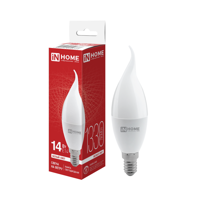 картинка Лампа светодиодная LED-СВЕЧА НА ВЕТРУ-VC 14Вт 230В E14 4000K 1330Лм IN HOME