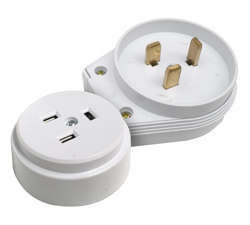 картинка Разъем печной РШ/ВШ 32А 250В пластиковый накладной белый 9123 IN HOME