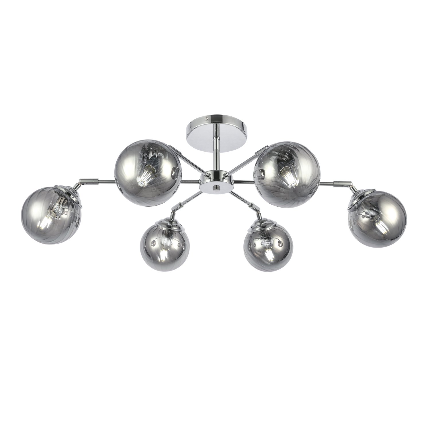 картинка SLE102202-06 Светильник потолочный Хром/Дымчатый E14 6*40W