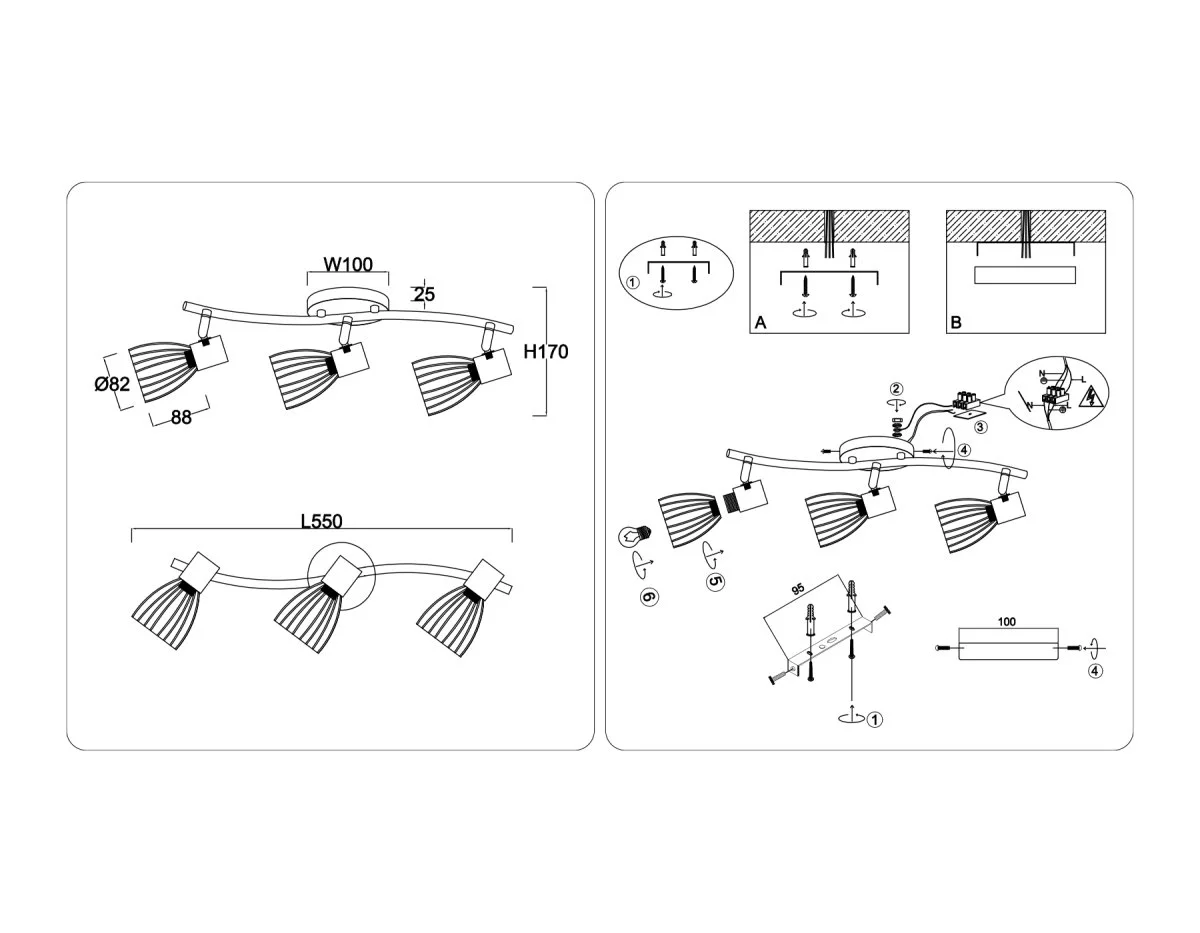 картинка Настенно-потолочный спот в стиле лофт TR8661