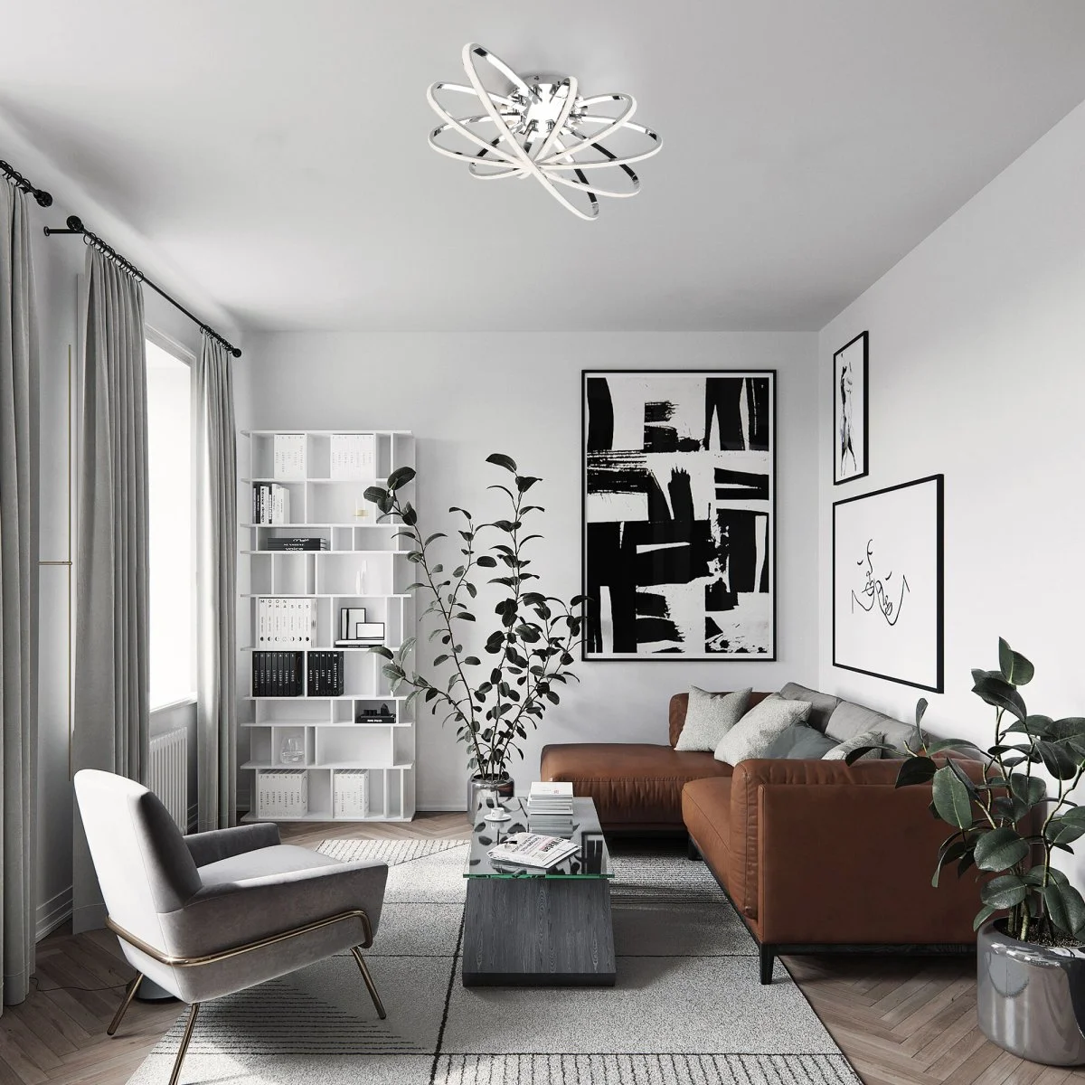 картинка Светодиодная потолочная люстра 90100/5 хром