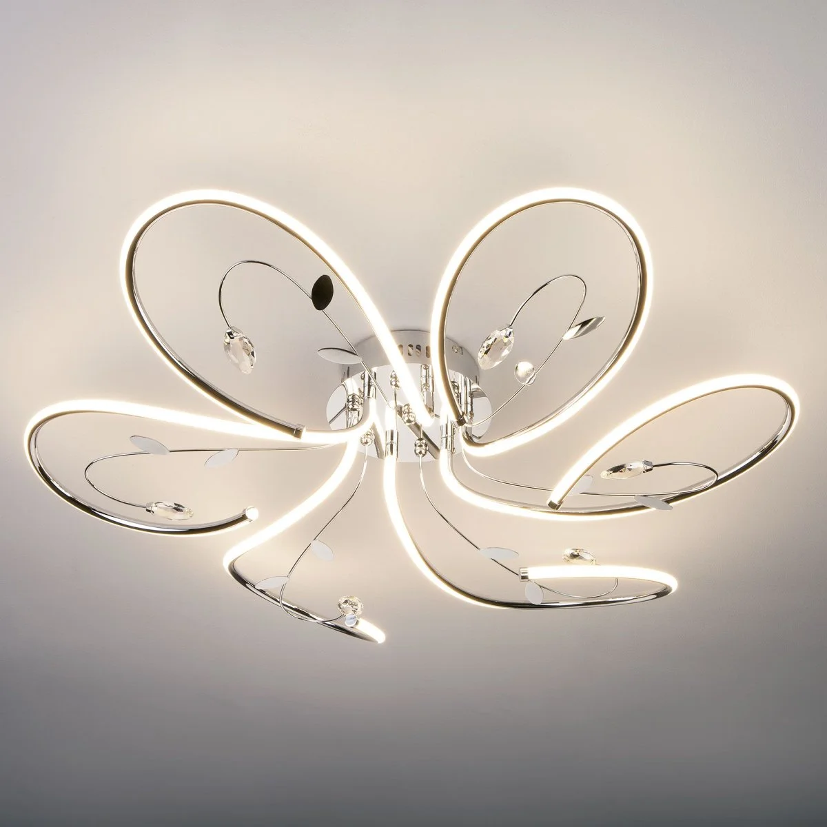 картинка Светодиодная люстра с хрусталем 90082/6 хром