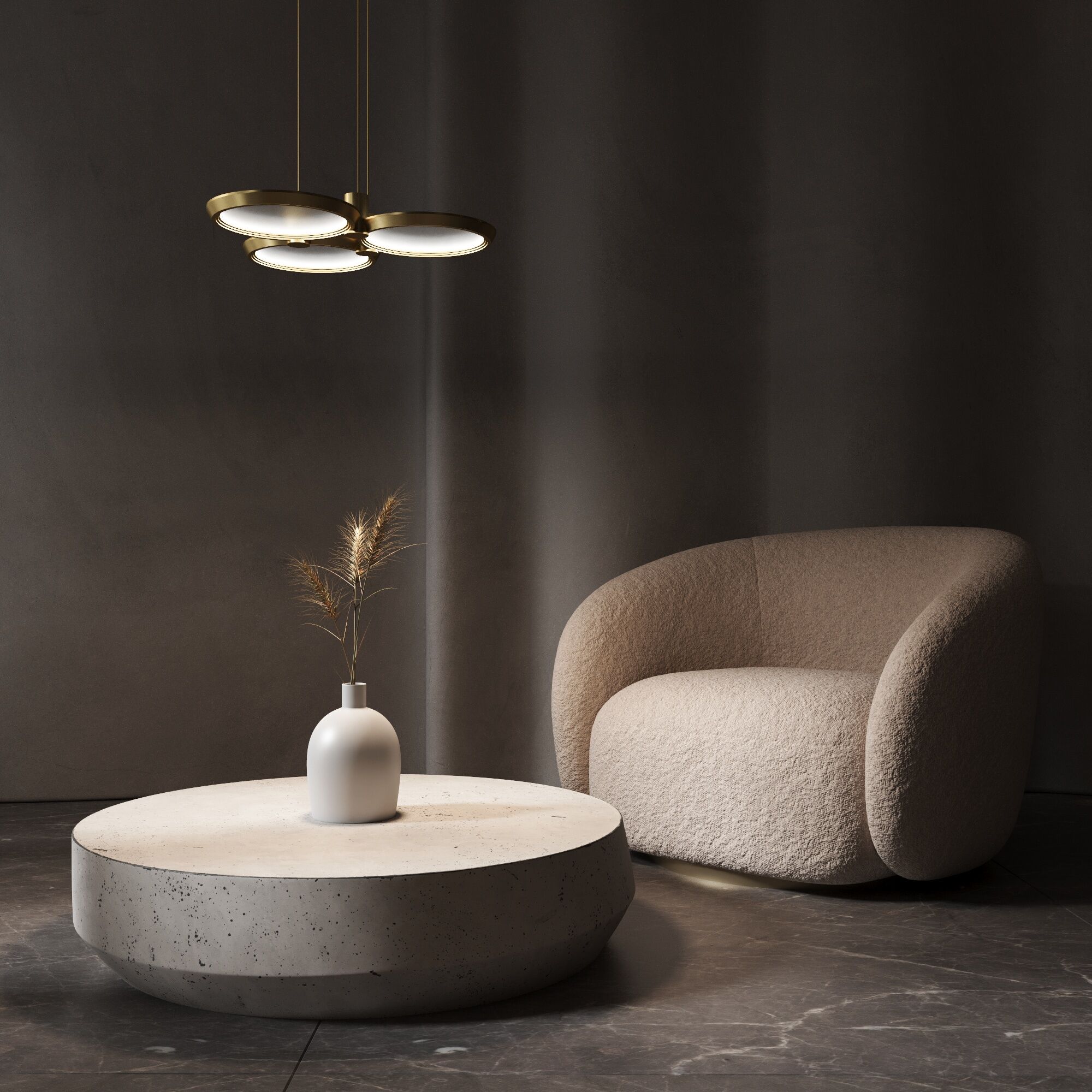 картинка Подвесной светодиодный светильник 90034/3 золото