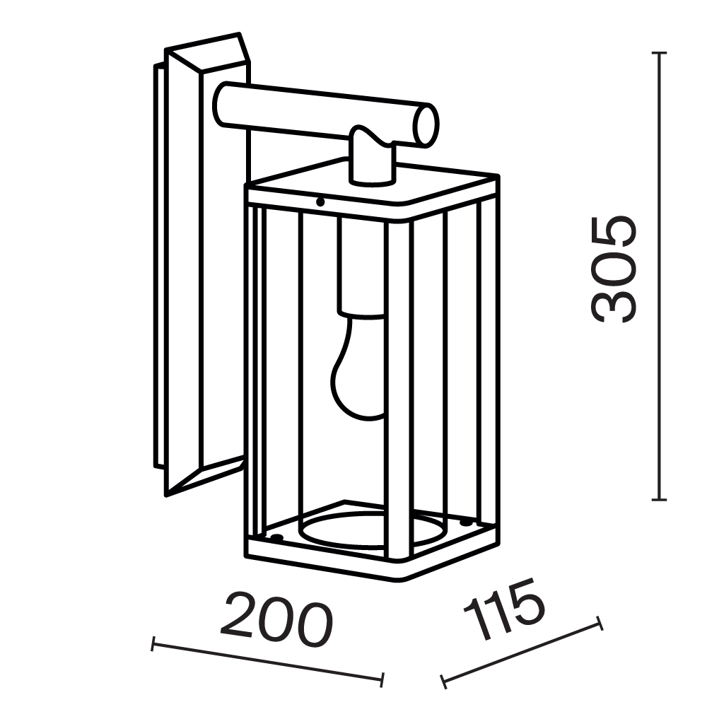 картинка Настенный светильник (бра) Outdoor O452WL-01GF1