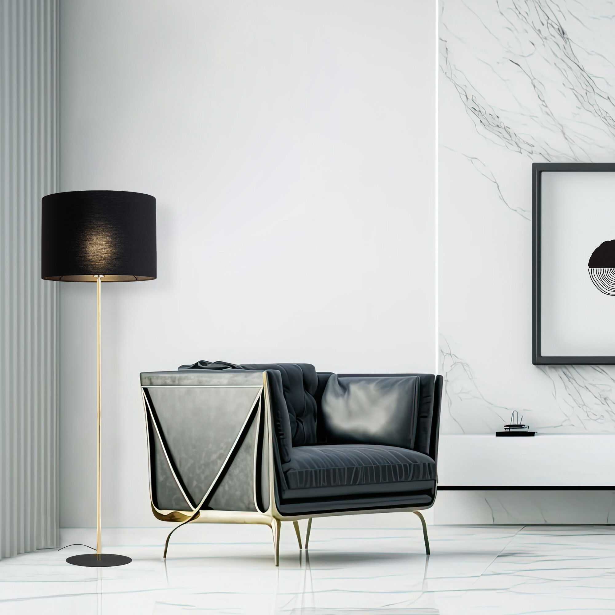 картинка Напольный светильник с тканевым абажуром 16029 Umberto