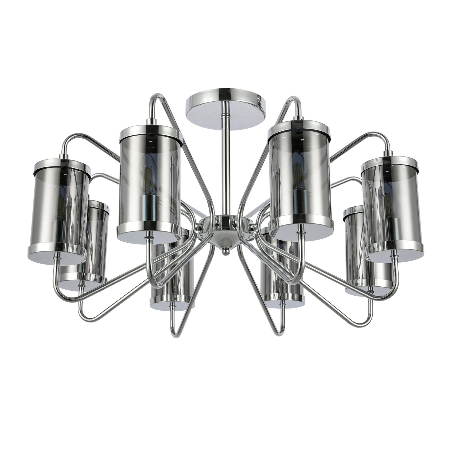 картинка SLE102302-08 Светильник потолочный Хром/Дымчатый E14 8*40W