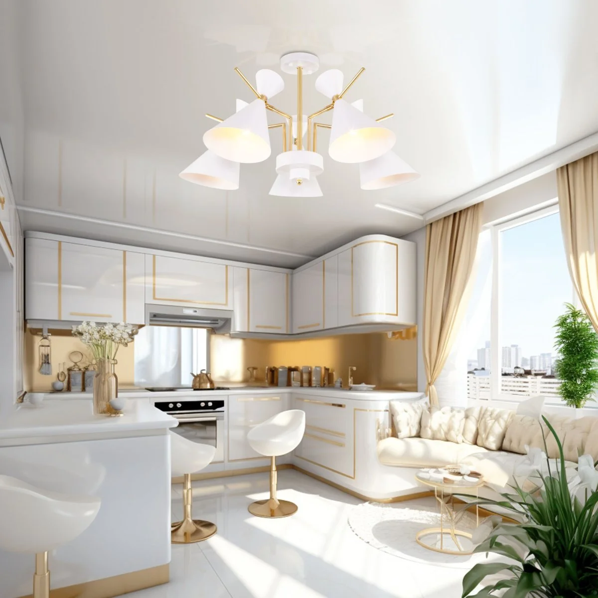 картинка Потолочная люстра с поворотными рожками 70114/5 белый