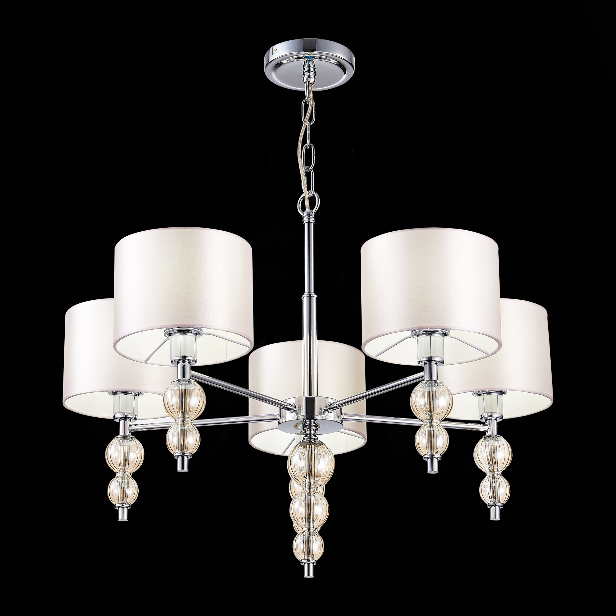 картинка SLE105703-05 Светильник подвесной Хром/Светло-бежевый E14 5*40W