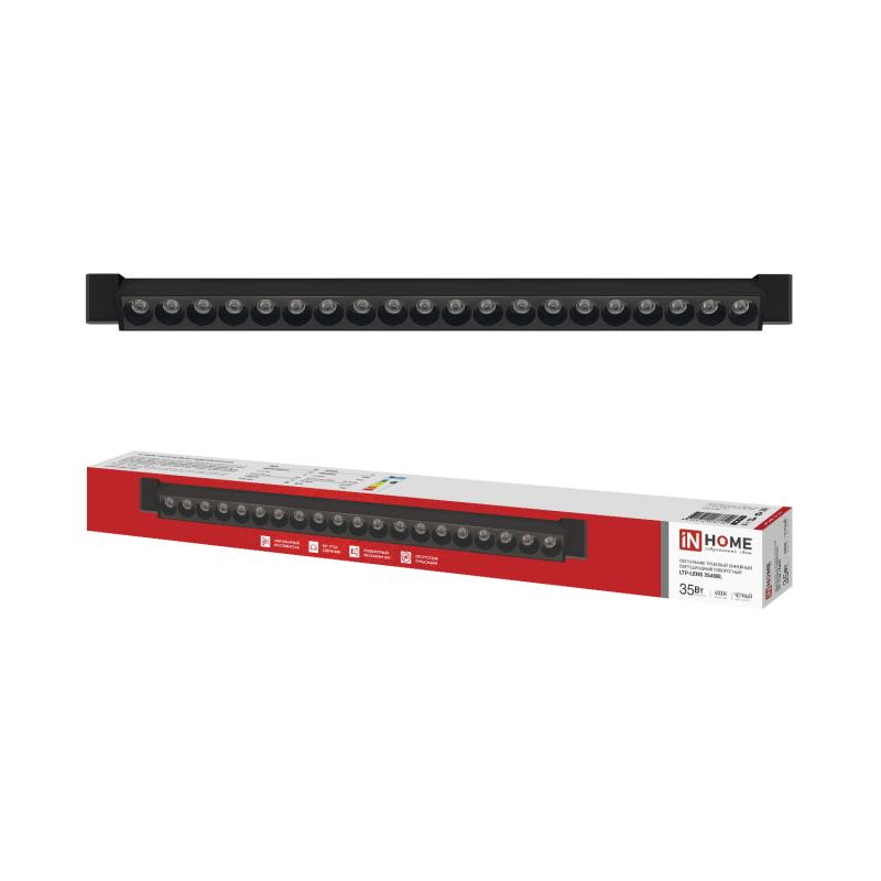 картинка Светильник трековый линейный светодиодный поворотный LTP-LENS 3540BL 35Вт 4000К 60гр 598мм черный IN HOME