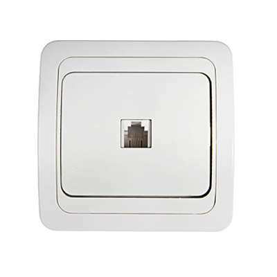 картинка Розетка компьютерная одинарная RJ-45 CLASSICO белая 2131 IN HOME